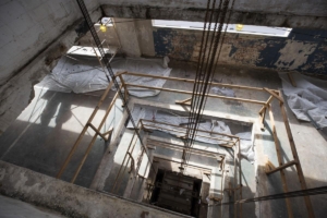 An old elevator shaft currently shut down during renovations of Storehouse 9 at the old Navy Base in North Charleston on Friday January 27, 2023
